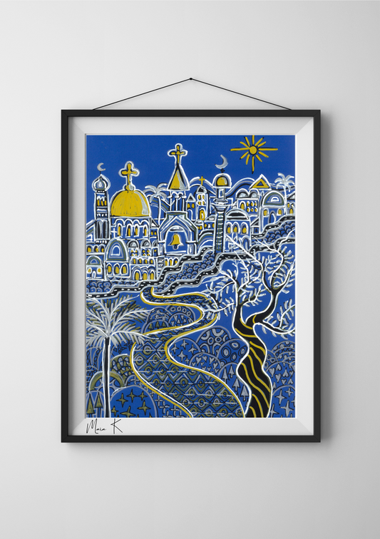 Arabian Wall Art : Bethlehem's Blue Streets Wall Art